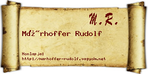 Márhoffer Rudolf névjegykártya