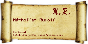 Márhoffer Rudolf névjegykártya