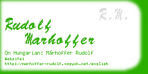rudolf marhoffer business card