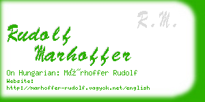 rudolf marhoffer business card